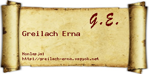 Greilach Erna névjegykártya